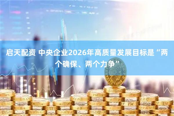 启天配资 中央企业2026年高质量发展目标是“两个确保、两个力争”