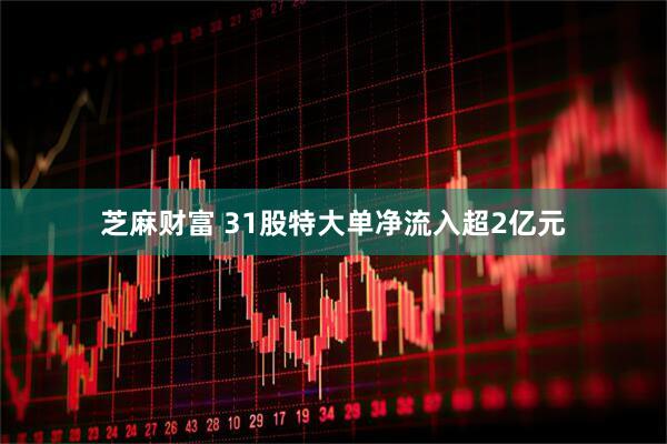 芝麻财富 31股特大单净流入超2亿元