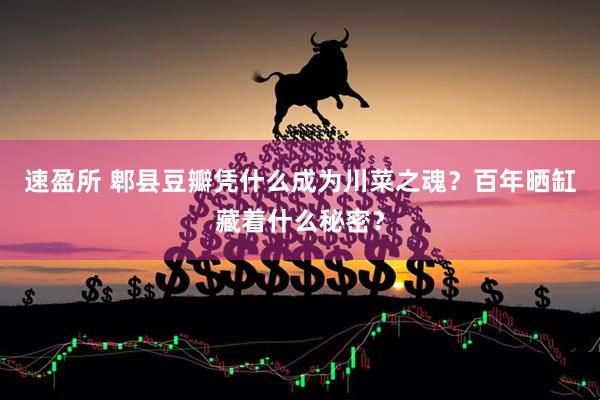 速盈所 郫县豆瓣凭什么成为川菜之魂？百年晒缸藏着什么秘密？