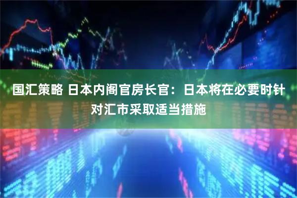 国汇策略 日本内阁官房长官：日本将在必要时针对汇市采取适当措施